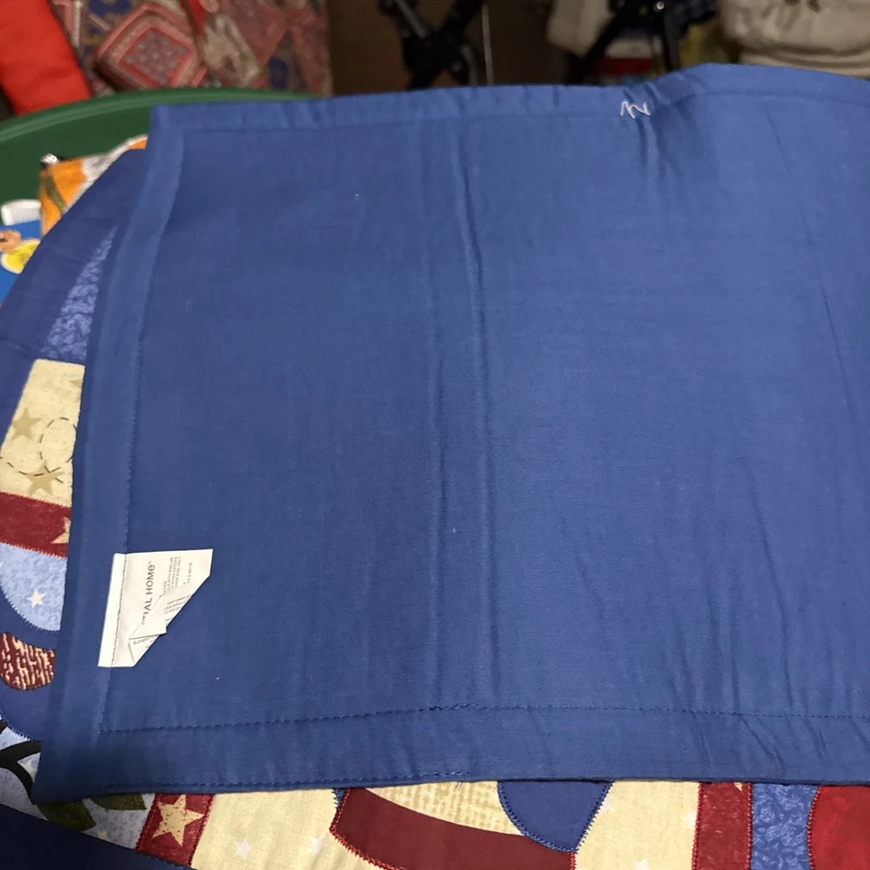 Lot Of 4 Americana Applique 13" X 18" Placemat Believe Red White Blue - Image 2 of 2