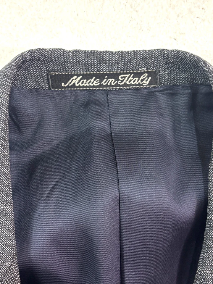 De colección Giorgio Armani 36R 37R 38R Blazer Chaqueta Traje Deportivo Abrigo Italia Gris Rayas Foto 3 de 4