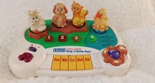 Vintage VTech Little Smart Sing 'n Smile Pals Piano Animal Lights & Music WORKS