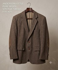 Anderson-Little Vintage Pure Wool Tweed Sports Jacket Elbow Patches Fit UK 42S