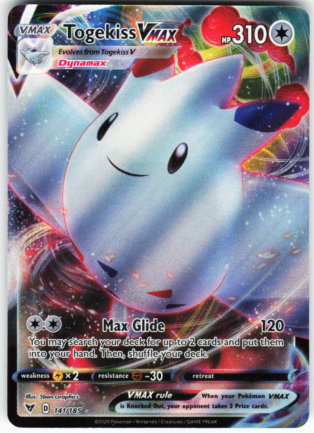Togekiss VMAX 141/185 Pokemon SWSH04: Vivid Voltage Holo Ultra Rare NM