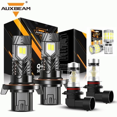 AUXBEAM Canbus H13 9145 T10 LED Headlights Super Bright High Low Beam Fog Light