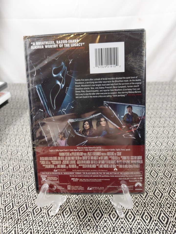 NEW! Scream (DVD, 2022) Sealed David Arquette Courteney Cox Razor-sharp ...