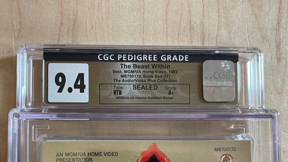 THE BEAST WITHIN (1982) Sealed MGM Horror Betamax CGC Pedigree Grade 9.4 A+ - Image 2 of 3