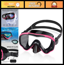 Adult Swim Goggles with Nose Cover - Anti-Fog Clear Diving Mask, Wide View for M