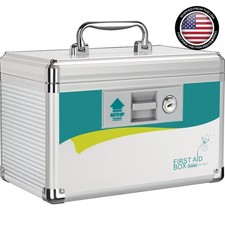 Water-Resistant Medicine Lock Box with 2 Keys - Perfect for Home  Travel