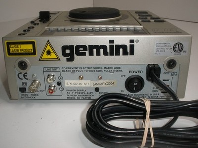 Gemini CDJ-20 Top Load DJ Professional CD Player -16/+16 Pitch