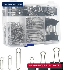 Assorted Size Binder Clips  Jumbo Paper Clips Set - 340pcs Black, Large for Off
