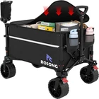 Collapsible Wagon Cart  Heavy Duty Folding Utility Cart for Grocery & Camping