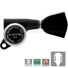 NEW Gotoh SG381-04 MGT Locking Tuning Keys w/ Keystone Buttons Set 3x3 - BLACK