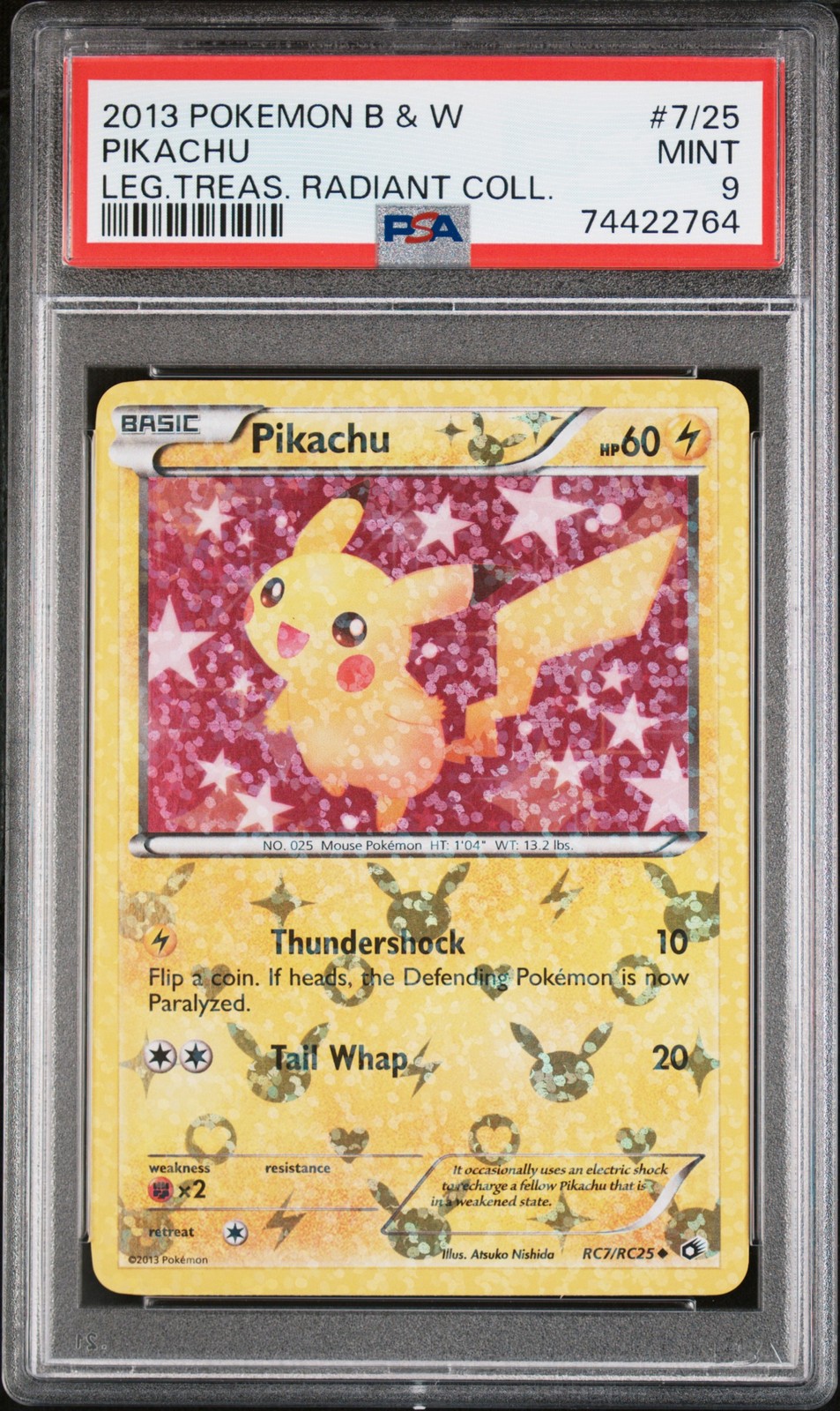 2013 POKEMON BLACK & WHITE LEGENDARY TREASURES RADIANT COLLECTION PIKACHU PSA 9