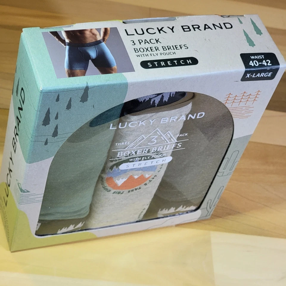 Calzoncillos boxer Lucky Brand para hombre XL 3 paquetes ROPA INTERIOR GRIS bolsa antimoscas elástica suave nuevos con etiquetas Foto 4 de 4