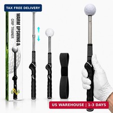 Retractable Golf Swing Trainer, 5-in-1 Grip and Click Feedback