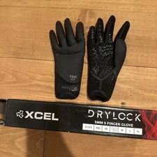 Xcel Men's Dry lock 5mm 5 Finger Glove Sz S Wetsuit Glove