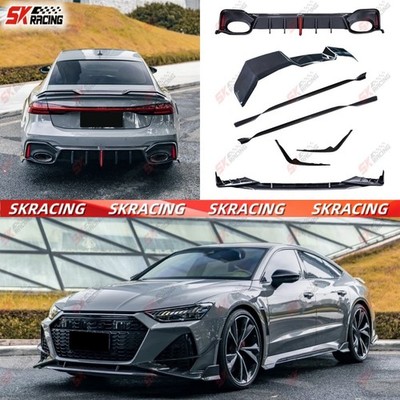 Dry Carbon Fiber For Audi RS7 Sportback 21+ Front Rear Lip Rear Spoiler Bodykits