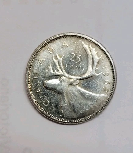1962 Canada 25 Cents Queen Elizabeth II Silver Quarter Coin 25 Cent 80% Silver