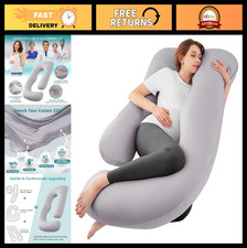 U Shaped Cooling Pregnancy Pillow - Full Body Maternity Support, Removable Cover