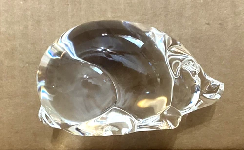 Steuben Crystal Pig Figurine Paperweight