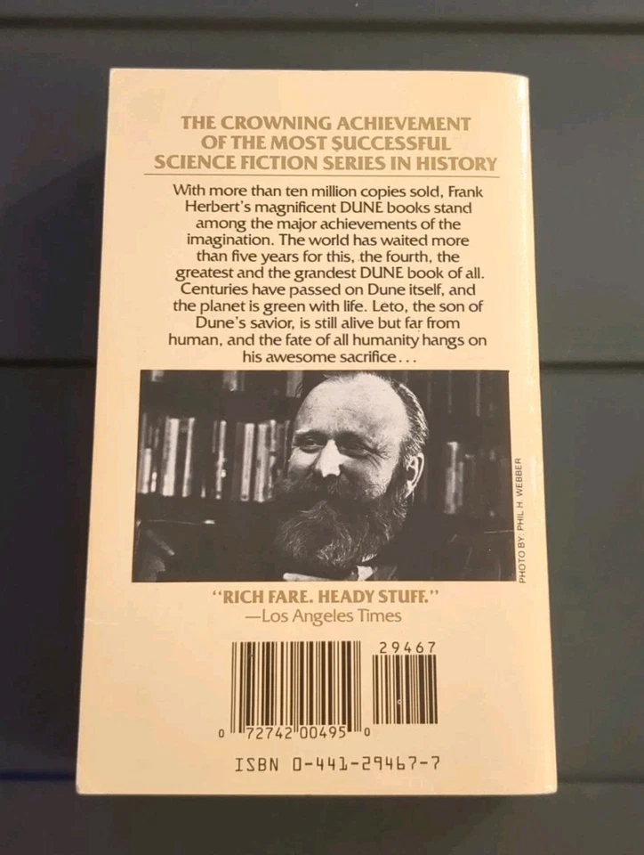 1981 God Emperor Of Dune By Frank Herbert Berkeley Edition Paperback Vintage - Imagem 2 de 4
