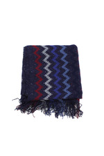 Missoni Womens Chevron Scarf Blue Size 68" X 16"