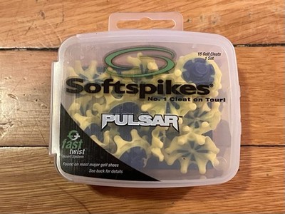 Softspikes Pulsar Fast Twist 16 Golf Cleats Spikes Yellow Blue