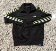 Vintage 09 adidas Originals Gr n Track Jacket Women s M Black Multicolor Trefoil