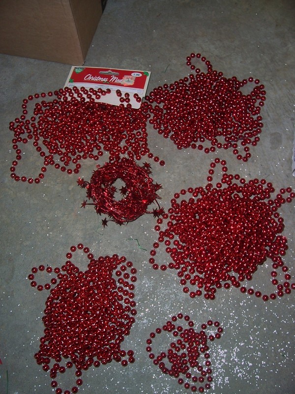 Christmas Decorations ~  50+ ft assort Round Bead Garland - Holiday Decor Crafts