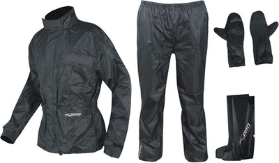 A-Pro Regenschutz Komplett Wasserdicht Overall Abdeckung Handschuh Motorradstiefel Schwarz