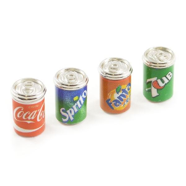Fastrax Scale Metal Beer Soft Drink Cans FAST2356 x4 11mm 8mm dia can
