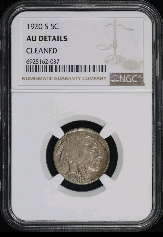 1920-S 2 Feathers FS-401 Rare Buffalo Nickel NGC AU DETAILS. RARE ERROR!!! - Image 2 of 4