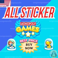ALL Stickers  Avaiable /Monopoly Stickers Go  1 2 3 4 5 6 ⭐️ Fast Delivery⭐24/7