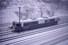 MBTA T Green Line BOSTON COLLEGE MA Snow Original 1988 Photo Slide