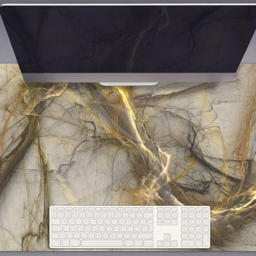 Large Desk Top Mat Pad Protector for Office Mouse Keyboard 90x45 Gold marble