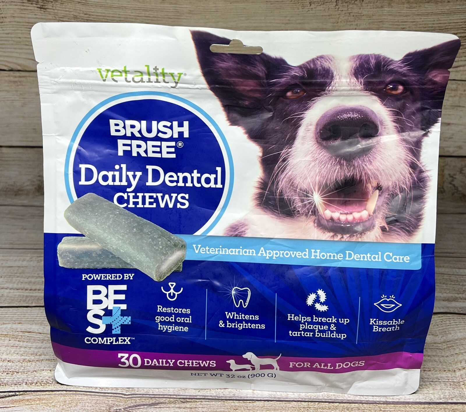 Brush Free Daily Dental Care Chews for DogsCleans Teeth & Freshens