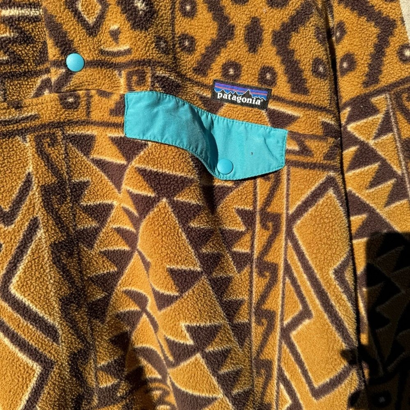 RARE! Patagonia Synchilla Snap-T Men’s Small Tribal Aztec Fleece Pullover image 6