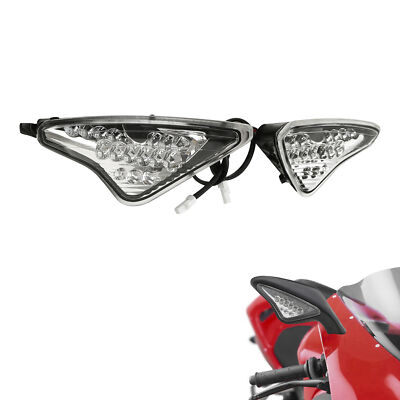 TCMT Rearview Mirrors With Turn Signals For Ducati 848 / 1098 / 1198 – Black Shell, Amber Lights