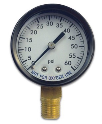 Swimming Pool Spa Filter Pressure Gauge w/Steel Housing 0-60 psi 1/4'' NPT Thread