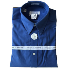 JOSEPH  FEISS 100 COTTON MEN'S BLUE DRESS SHIRT SIZE 15 1/2 - 32/33