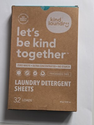 Ocean Breeze-Scented Kind Laundry Detergent Sheets 32 Loads - NEW- Free Shipping