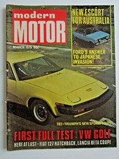 Modern Motor Mag March 1975 - NEW ESCORT - TR7 TRIUMPH NEW SPORTS COUPE COVER