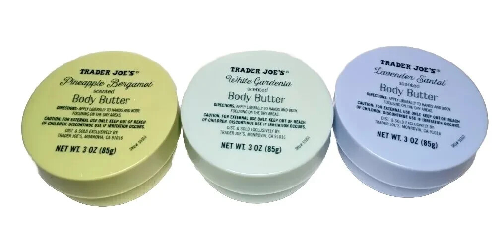 Trader Joe's Body Butter Trio Lavender Santal White Gardenia