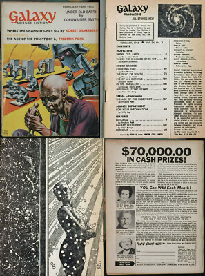 GALAXY SCIENCE FICTION Feb 1966 V24#3 Vintage Sci-Fi Pulp DISCH Silverberg Niven