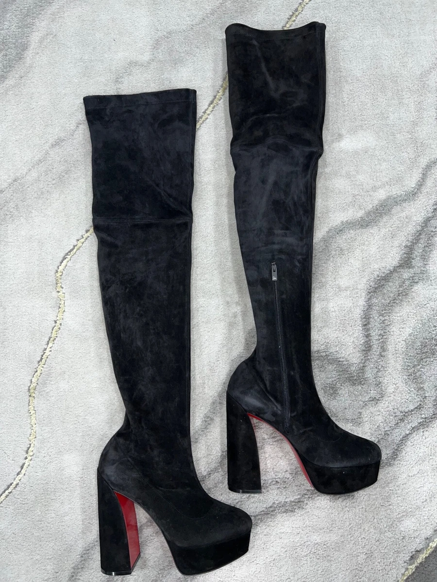 Christian Movida Alta Botta 130 Suede Thigh High Heel Boot 38 | eBay