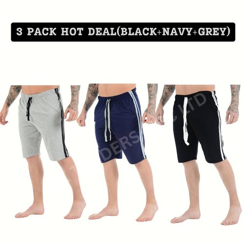 PACK 2 &3 MENS LOUNGE WEAR SHORTS PJS NIGHTWEAR PYJAMA BOTTOM CASUAL PANTS S-2XL - Picture 11 of 14