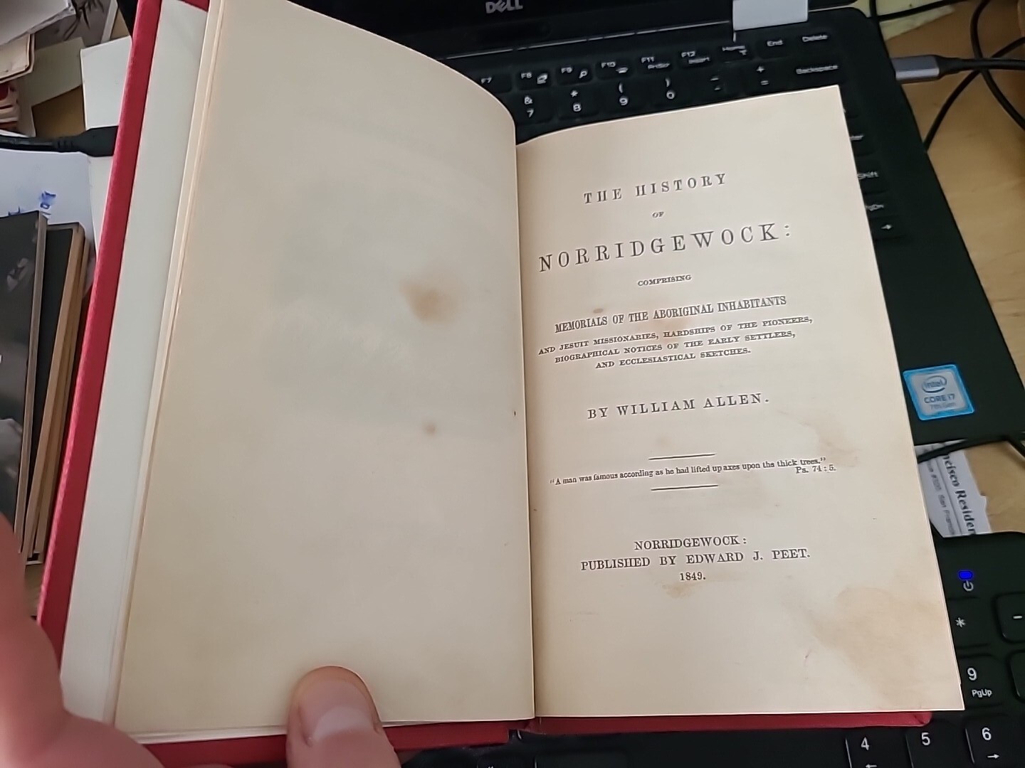 History of Norridgewock Maine William Allen 1849 Aboriginal Inhabitants