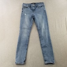 Express Jeans Women's Size 8 Blue Wash Super Skinny Mid Rise Stretch Comfort