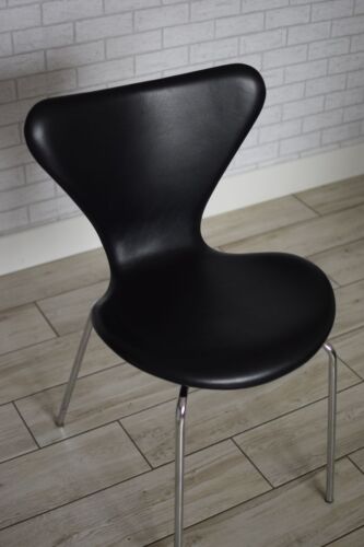 Fritz hansen series 7 chair in black leather - Picture 3 of 21