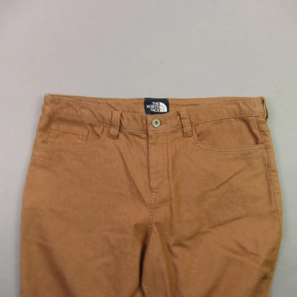 Pantalones de mezclilla North Face para mujer 12 bolsillos al aire libre mezcla de algodón pierna recta marrón Foto 2 de 4
