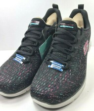 Skechers Flex Appeal VIVID SPIRIT / Womens / Memory Foam BLACK-BLUE-PINK / 85
