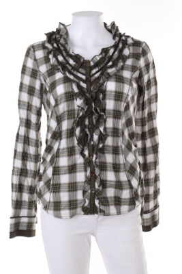 BiBA Blouse Checked Frills Volants D 34 multicolor